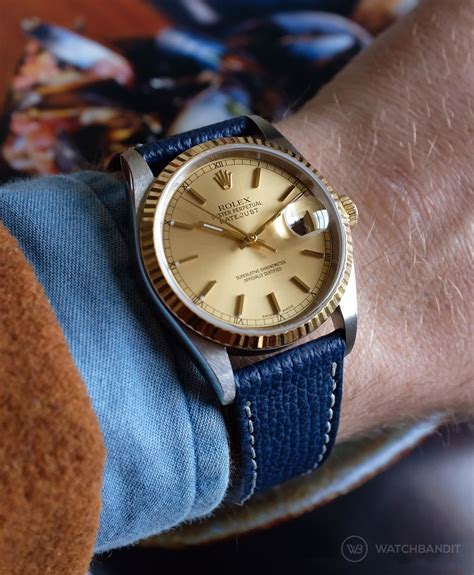 rolex datejust 36 gold leather strap|Rolex Datejust strap guide.